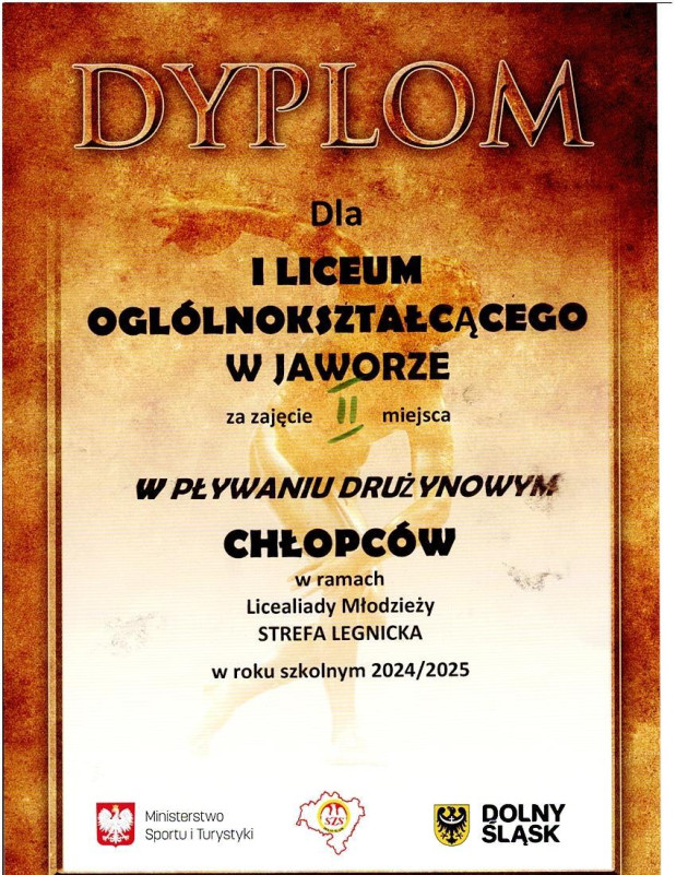 Dyplom pływanie